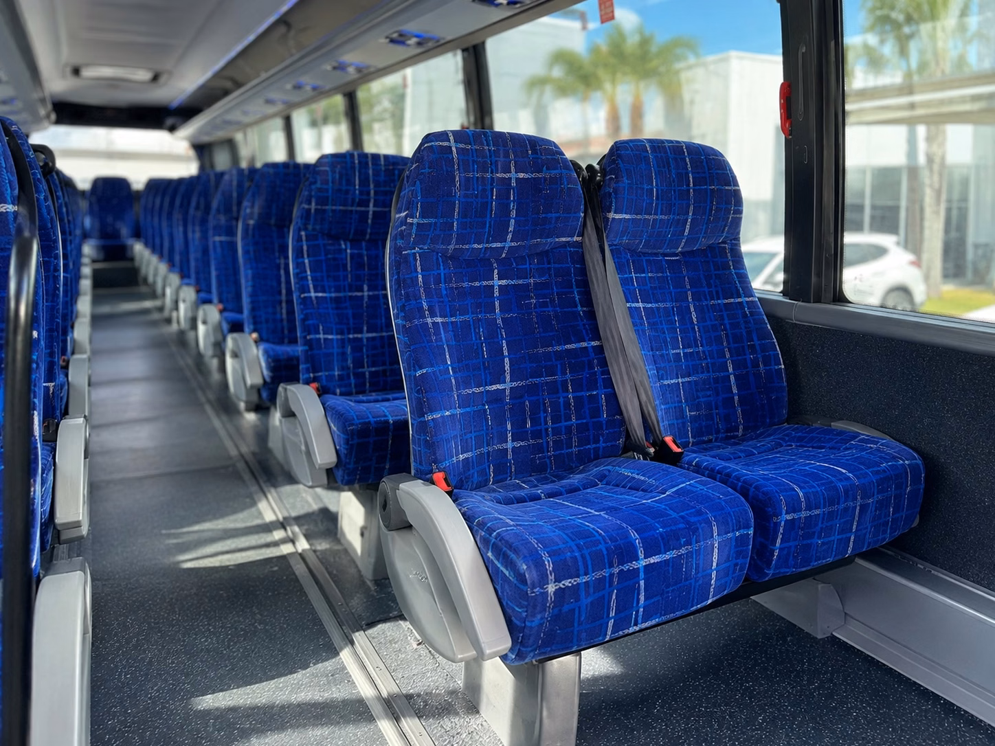 56 passenger charter bus inside