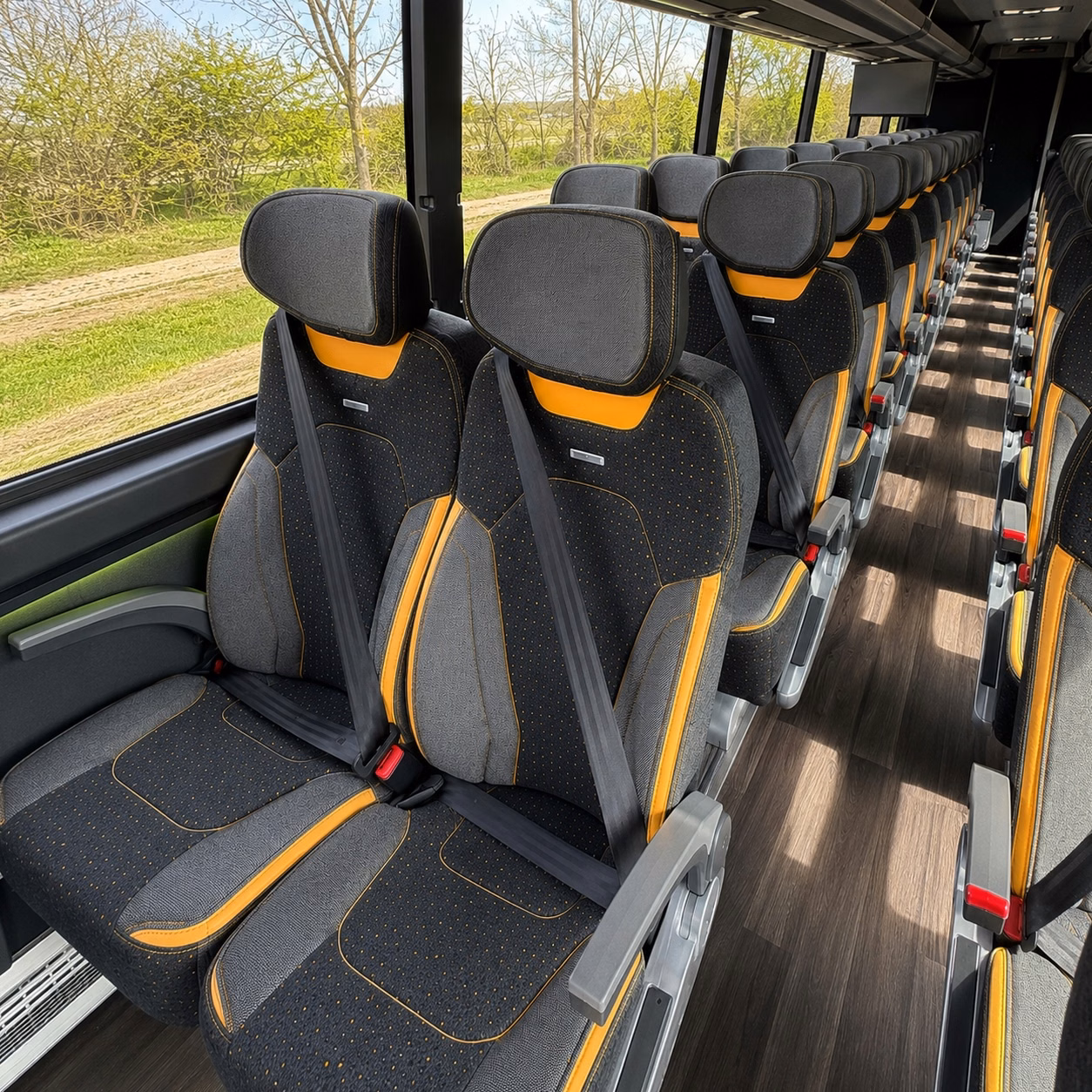 56 passenger charter bus interior